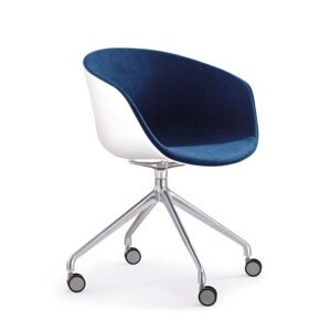 CS8136W Brushed base -1 Half upholstered hay chair 4 star swivel office chair