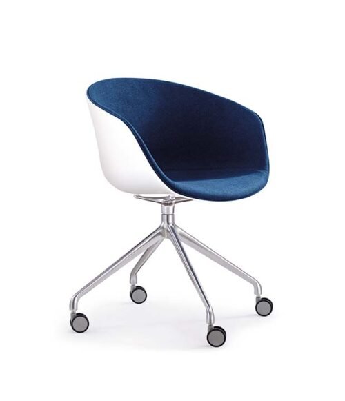 CS8136W Brushed base -1 Half upholstered hay chair 4 star swivel office chair